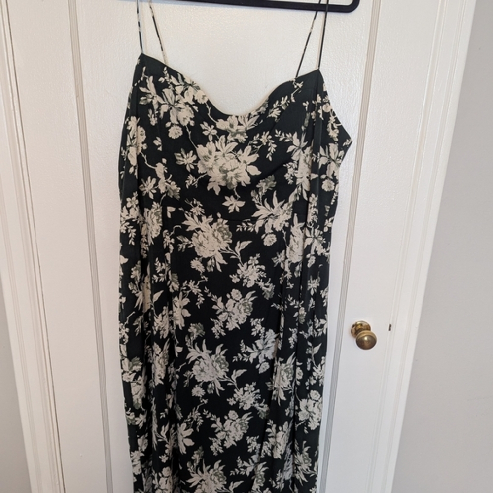 Abercrombie & Fitch Green Midi Spaghetti Strap Dress XXL